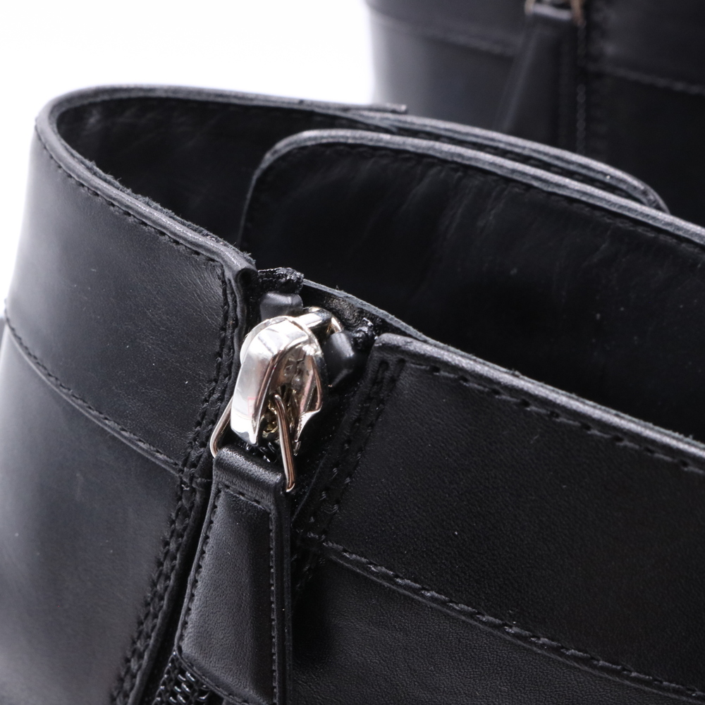 Chanel 40.5 Black Classic Turnlock Silver Logo Rubber Sole Boots Booties C330 - Picture 8 of 16